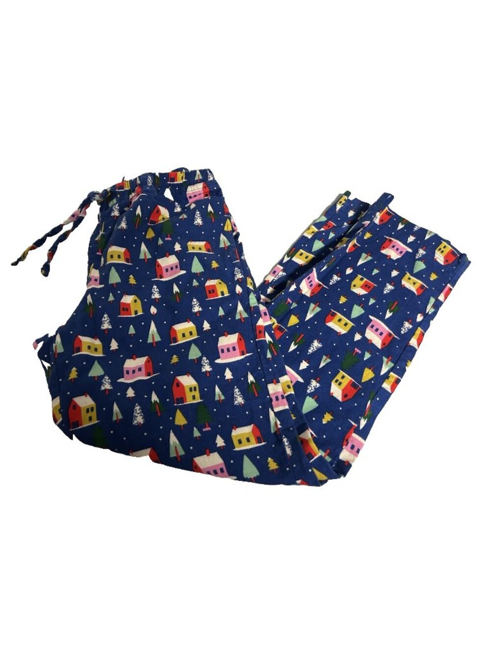 Hanna Andersson Pajama Pants Adult Unisex Christmas Holiday Trees Hygge Houses